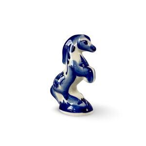 GZHEL Blue Ceramic Miniature Horse Figurine